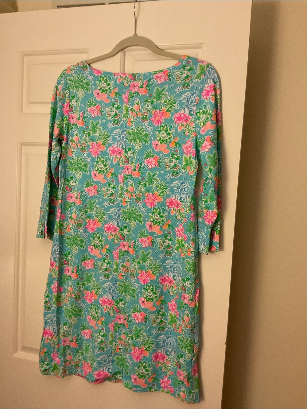 Lilly Pulitzer Disney Aqua 3/4 Sleeve Shift Dress - Picture 3 of 3